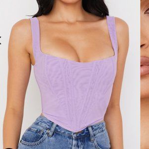 House of CB Ninetta lilac mesh corset top
